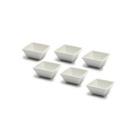 Coppetta quadra in porcellana bianca cm 6,5x3