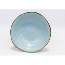Türkisfarbener Mediterraneo Novità Home Essteller aus Keramik 27,5 cm