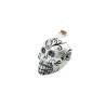 Botella calavera mexicana de vidrio esmaltado blanco cl 70
