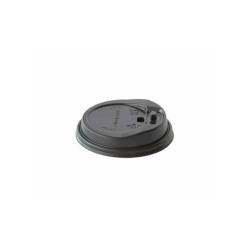 Disposable lid with slot for Duni polystyrene cup 9 cm black