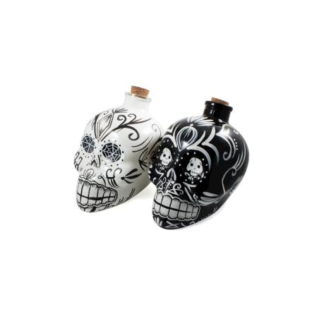 Bottiglia Teschio Mexican in vetro smaltato nero cl 70