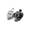 Mexican skull bottle in black enameled glass cl 70