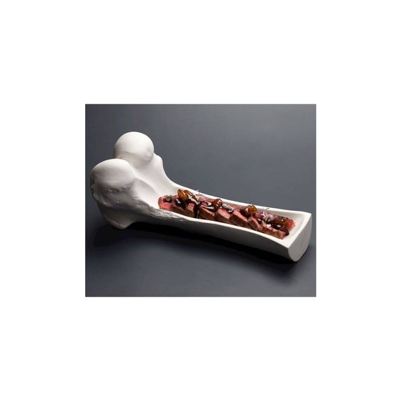 Bone plate 100% Chef in white porcelain 25x10x10 cm