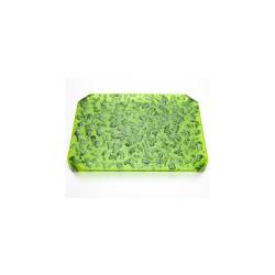 Nori Teller 100% Chef in grünem glitzerndem Glas cm 22x16