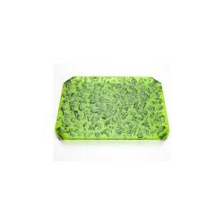 Piatto Nori 100% Chef in vetro verde glitterato cm 22x16