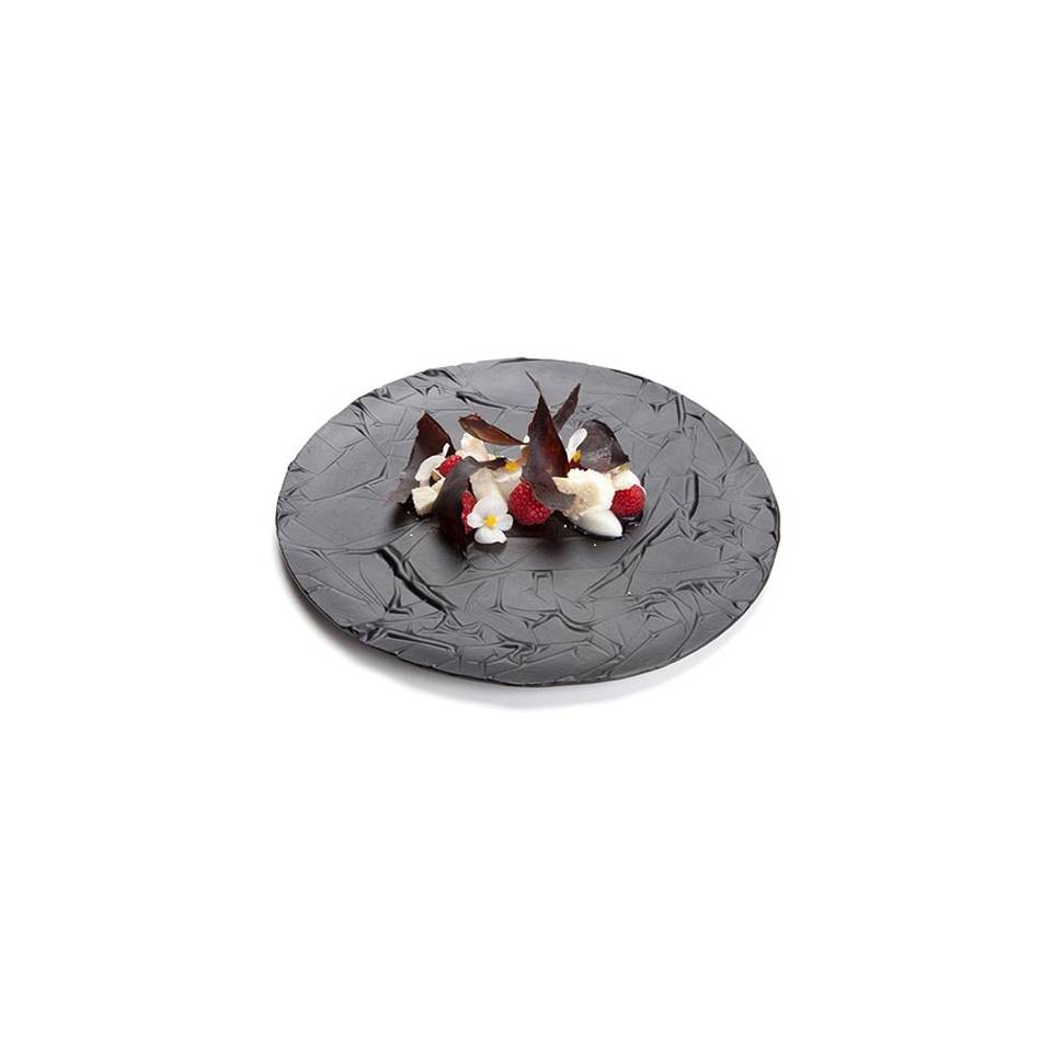 Stucco 100% Chef plate in black glass cm 27