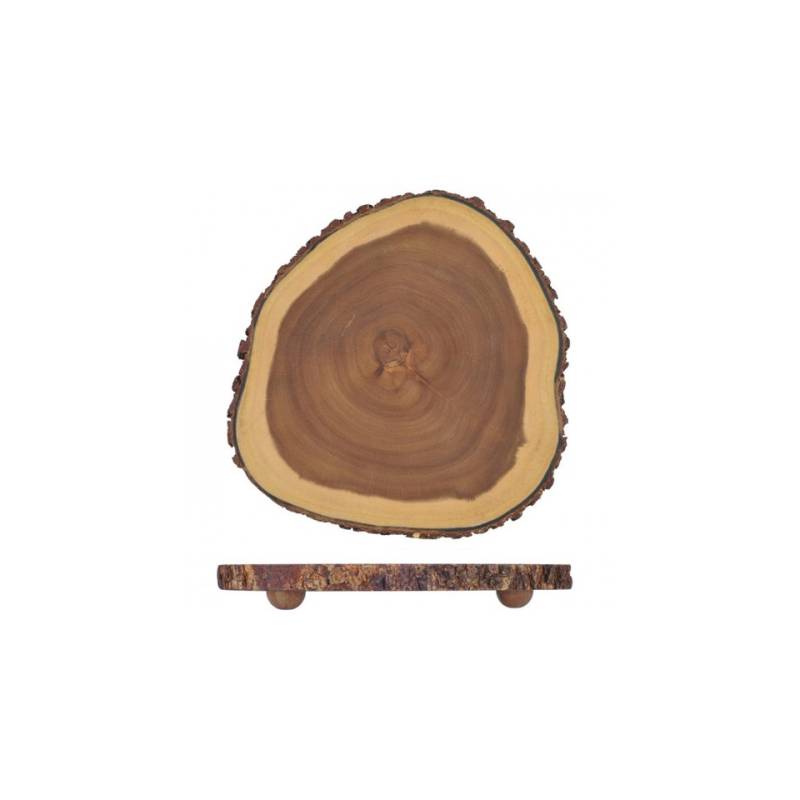 Round cutting board with wooden feet cm 30