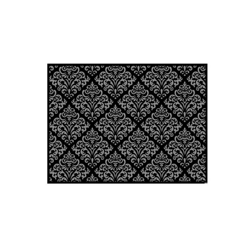 Damask Paper Placemat Black And Silver Cm 30×40