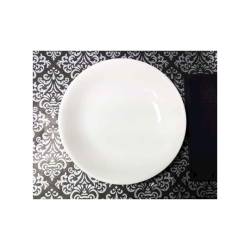 Damask Paper Placemat Black And Silver Cm 30×40