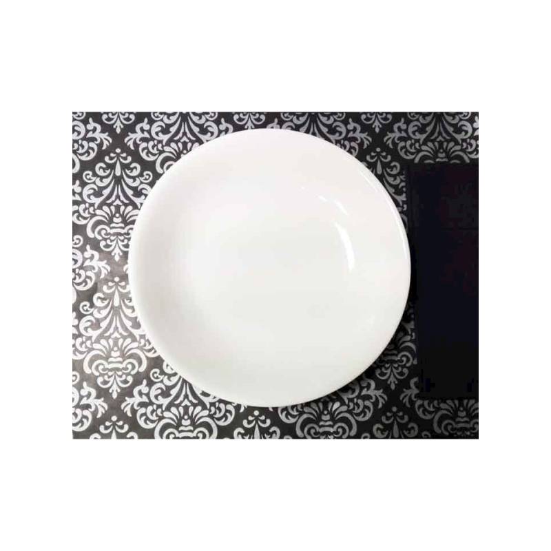 Damask Paper Placemat Black And Silver Cm 30×40