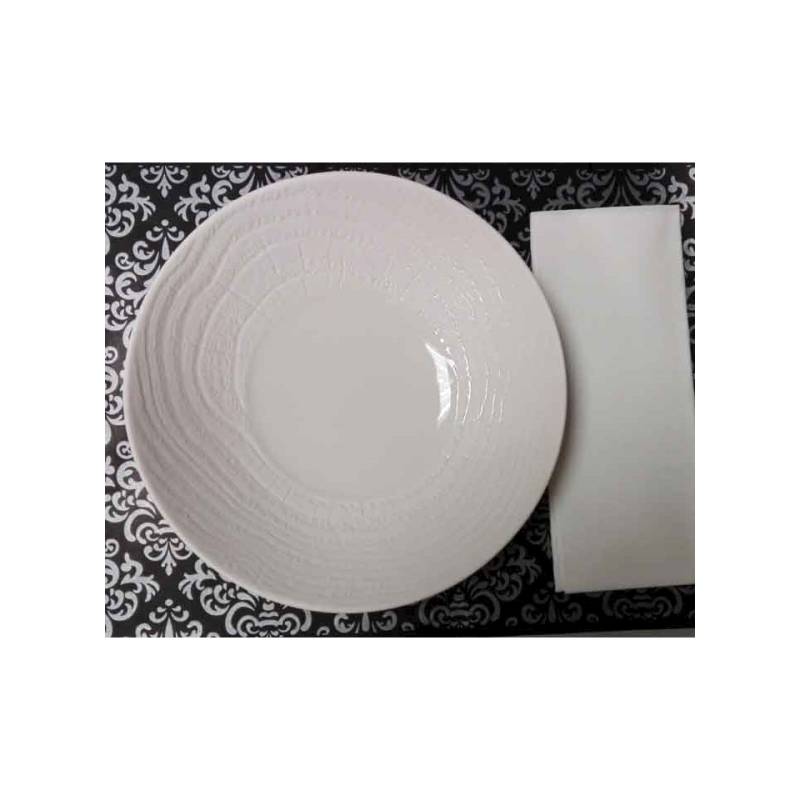 Damask Paper Placemat Black And Silver Cm 30×40