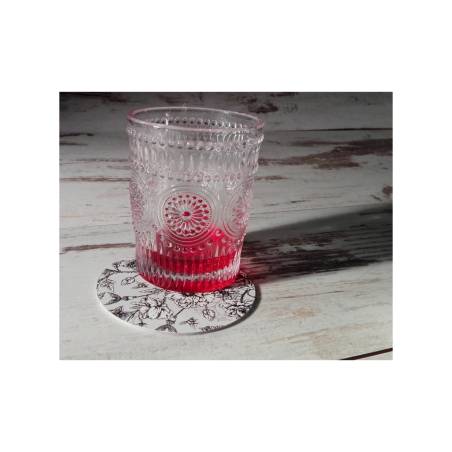 Posavasos de flores de cuero regenerado cm 10