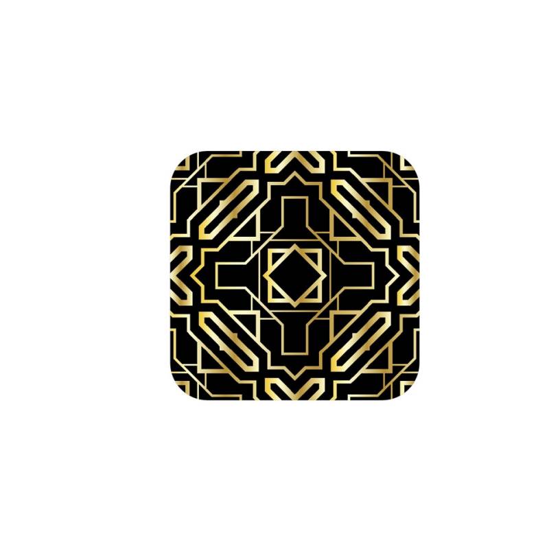 Art Deco coasters in regenerated leather 10x10 cm.
