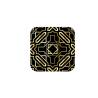 Art Deco coasters in regenerated leather 10x10 cm.