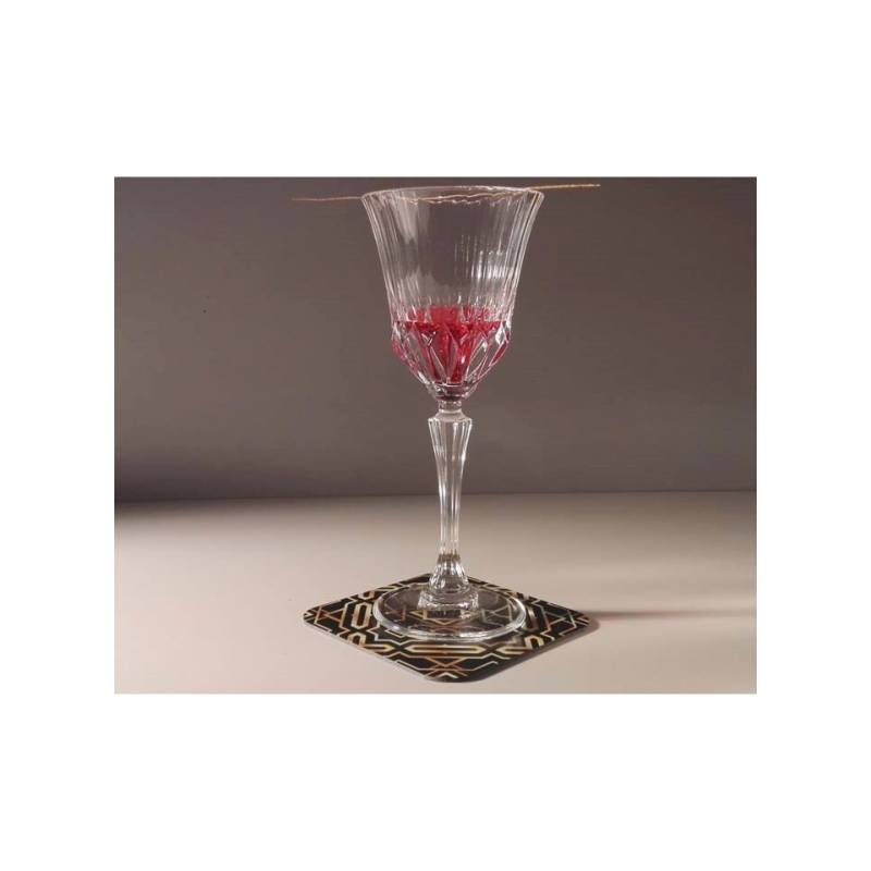 Art Deco Untersetzer aus regeneriertem Leder 10x10 cm