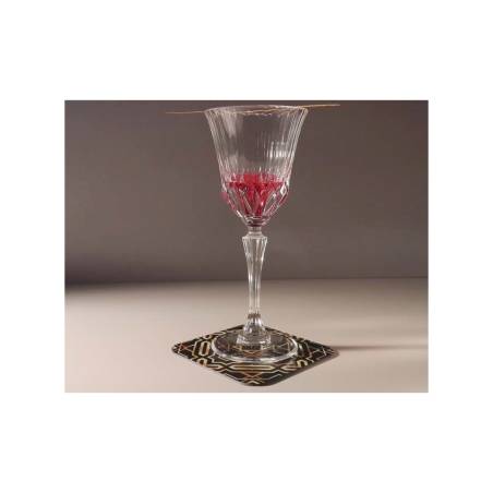 Art Deco Untersetzer aus regeneriertem Leder 10x10 cm
