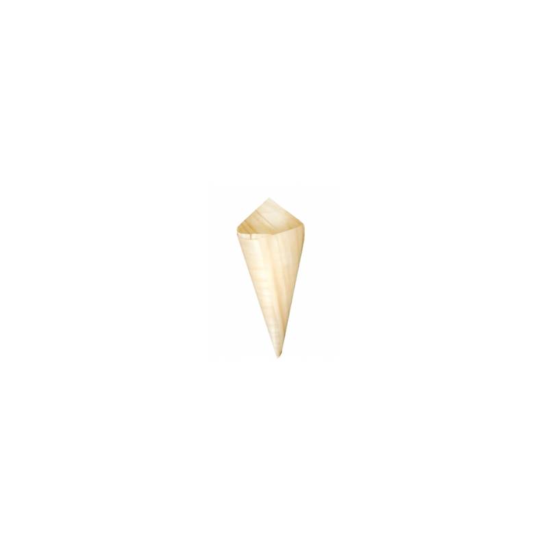 Mini disposable natural wood cones 8x3 cm