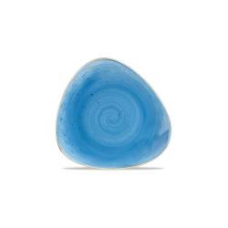 Stonecast Churchill blue vitrified ceramic triangular flat plate 19.2 cm
