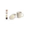 Théière avec filtre en porcelaine couleurs assorties