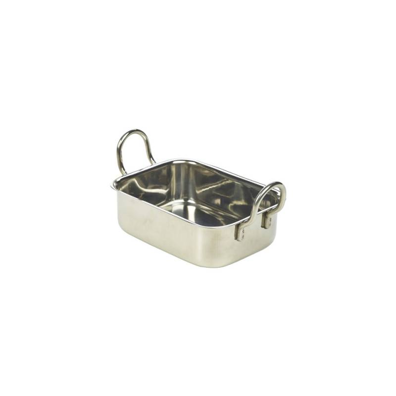 Mini casseruola rettangolare in acciaio inox cm 13X10X4,3