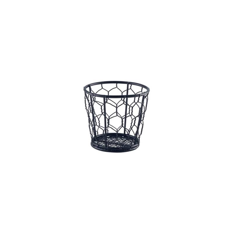 Schwarzer Mini-Bratkorb aus Edelstahl 10 cm