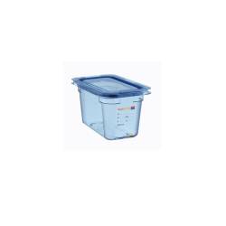 Light blue plastic 1/4 container with lid height cm 15
