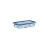 Light blue plastic 1/3 container with lid height 6.5 cm