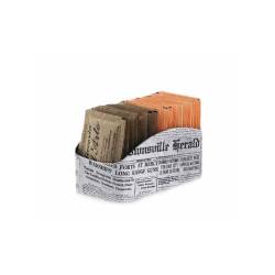 Porta bustine vintage Newspaper in latta bianca cm 11,5x6,2