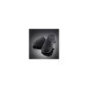 Black rubber-soled terry slippers one size fits all