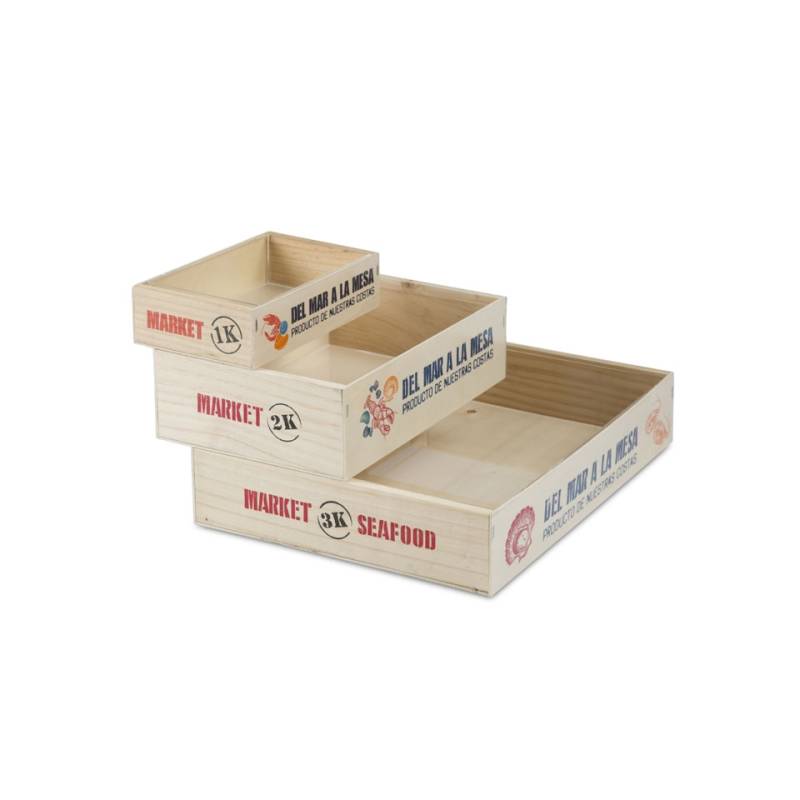 100% Chef wooden seafood box cm 21x13