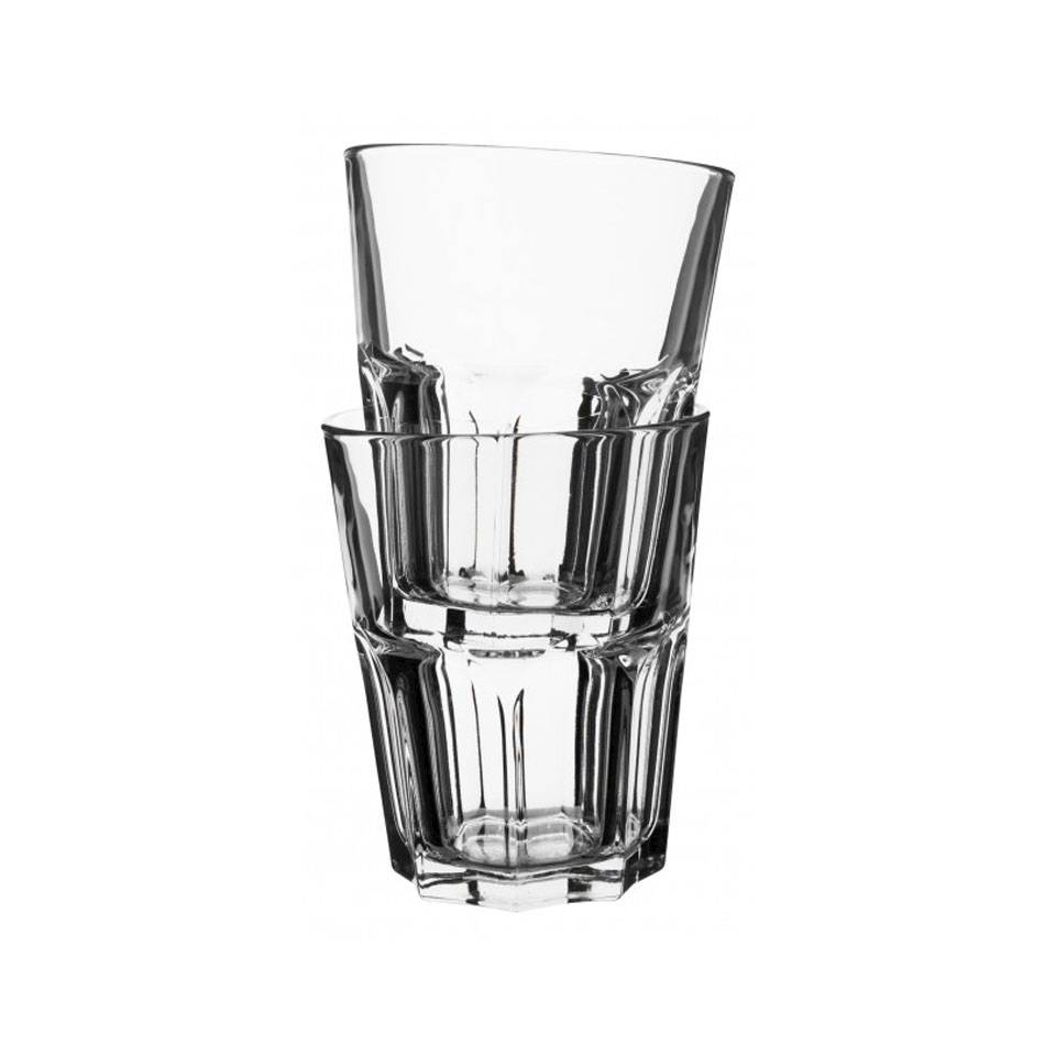 Bicchiere granity basso impilabile in vetro trasparente cl 35
