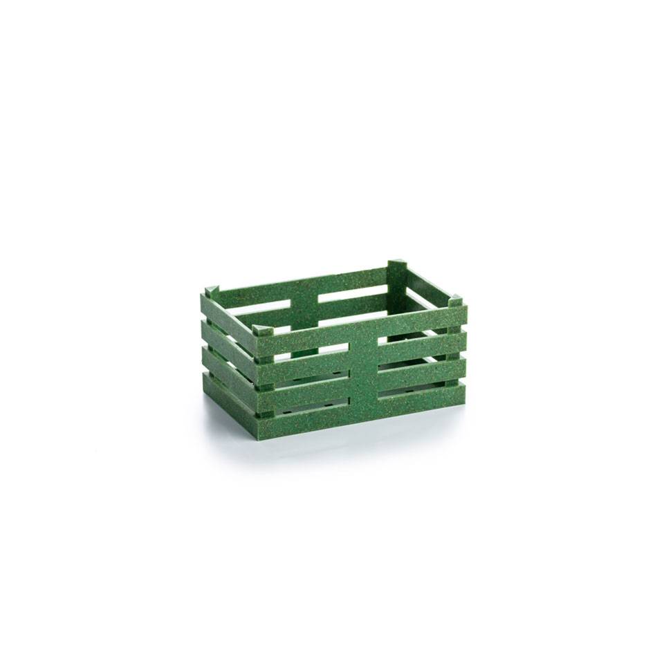 Cassetta in fibra di legno e pp verde cm 11x7x5