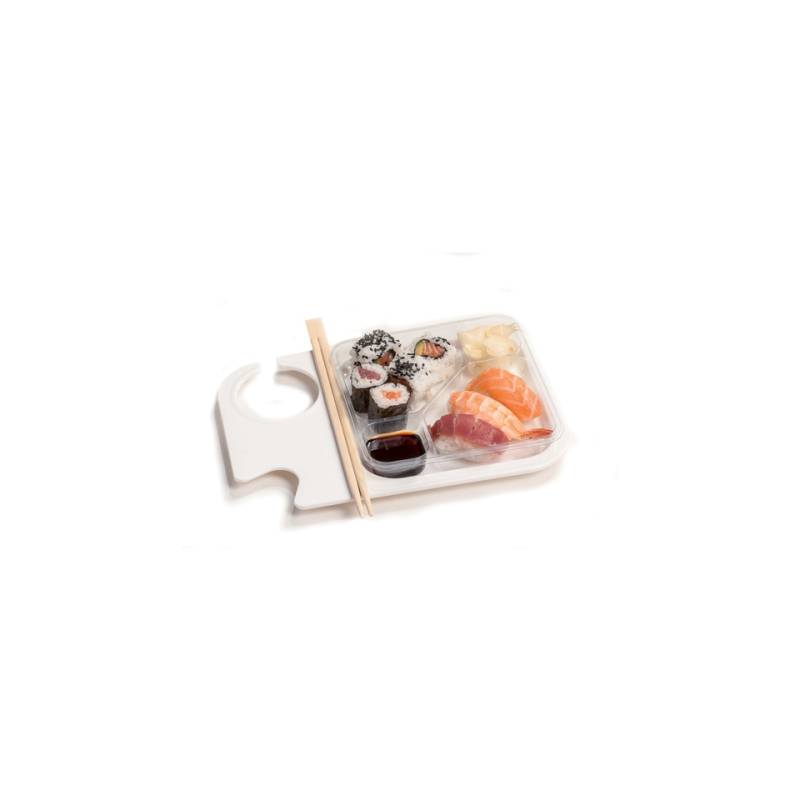 White aperitif plate with tray 4 compartments In Pè