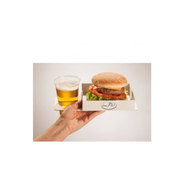 Aperitif Tablett In Pè weißer Karton cm 15x15,5