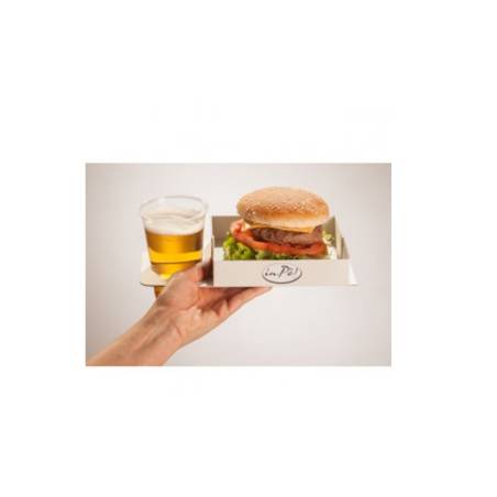 Aperitif Tablett In Pè weißer Karton cm 15x15,5