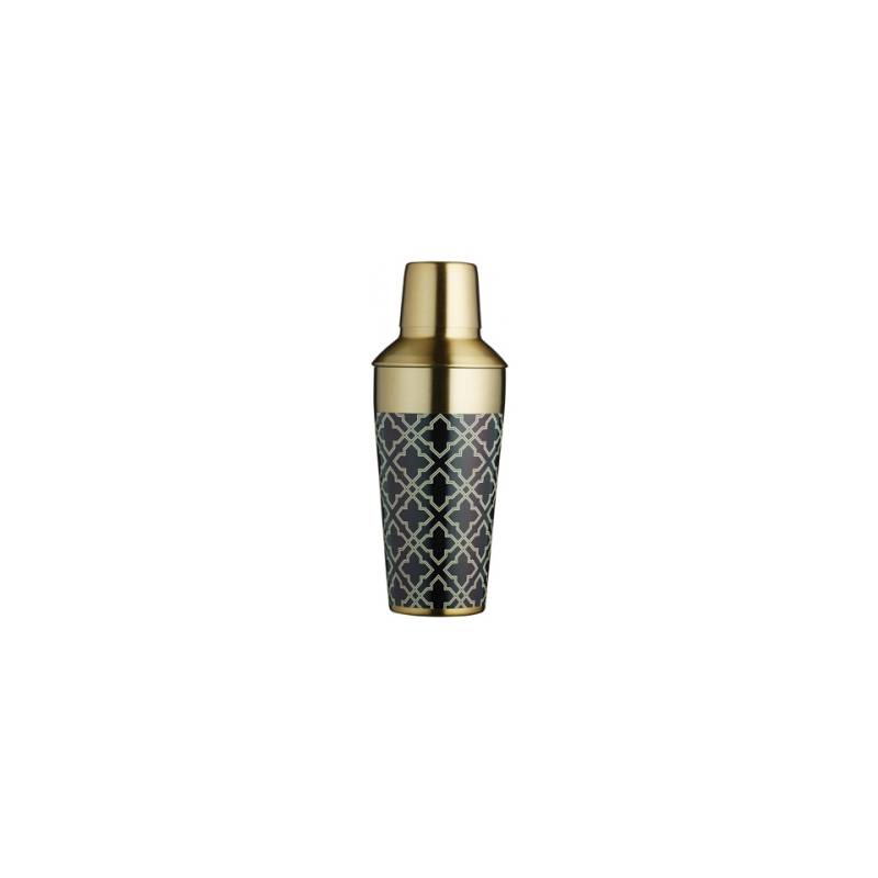 Cobbler shaker in ottone con decoro geometrico cl 75