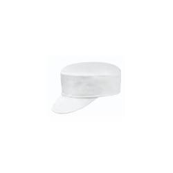White 100% cotton cap with flap 