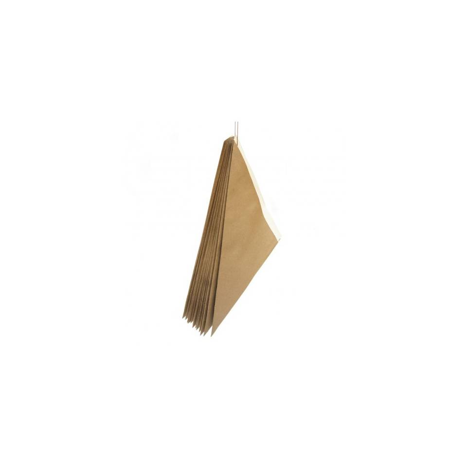 Brown paper disposable cones with white interior cm 24x17