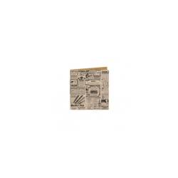 Food bags with Time decoration in brown paper cm 16x16.5