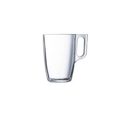Arcoroc Voluto glass mug with handle 8.45 oz.