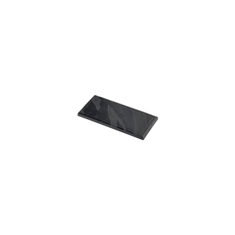 Platos de piedra desechables de poliestireno negro 30x14 cm