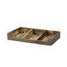 Dark rustic 3-compartments wooden stand 20.86x12.79x3.15 inch