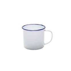 White and blue enameled metal cup cl 37