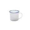 Tazza in metallo smaltato bianco e blu cl 37