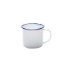 Weiß und blau emaillierte Metalltasse cl 37
