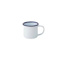 Big cup in white and blue enameled metal cl 53