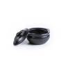 Mini cocotte con coperchio in stoneware nero cm 11x5,5