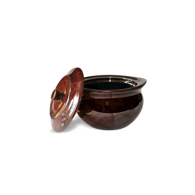 Mini cocotte with brown porcelain lid cm 11