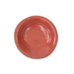 Mediterranean ceramic soup plate orange cm 24