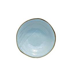 Mediterranean turquoise ceramic soup plate cm 24